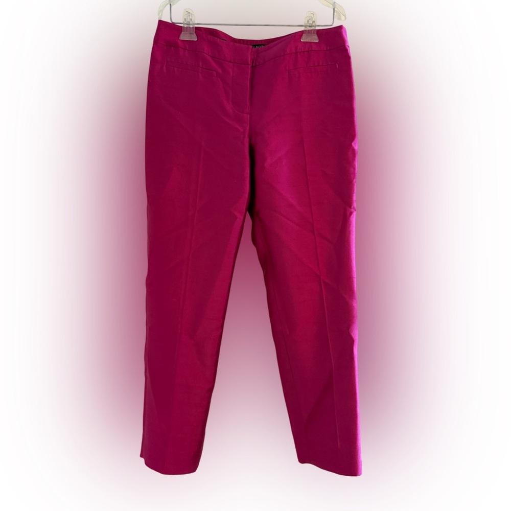Talbots Petites Signature Silk Wool Shiny Ankle Dress Pants Hot Pink Size 8P